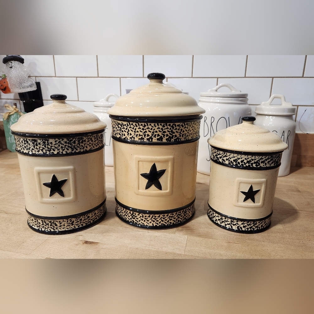 Black Star canister set. Exclusively by PARK Designs